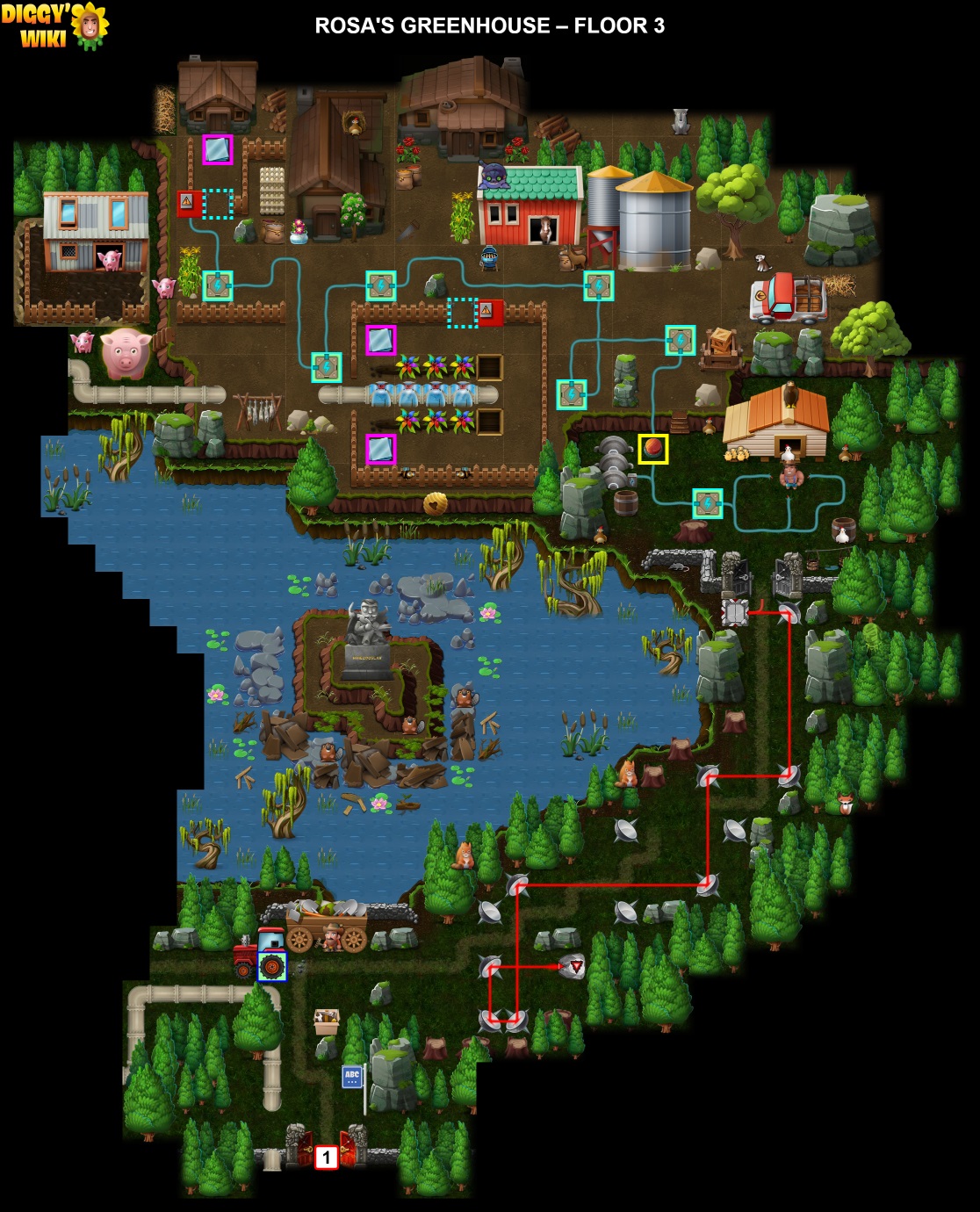 Rosa's Greenhouse Map 1