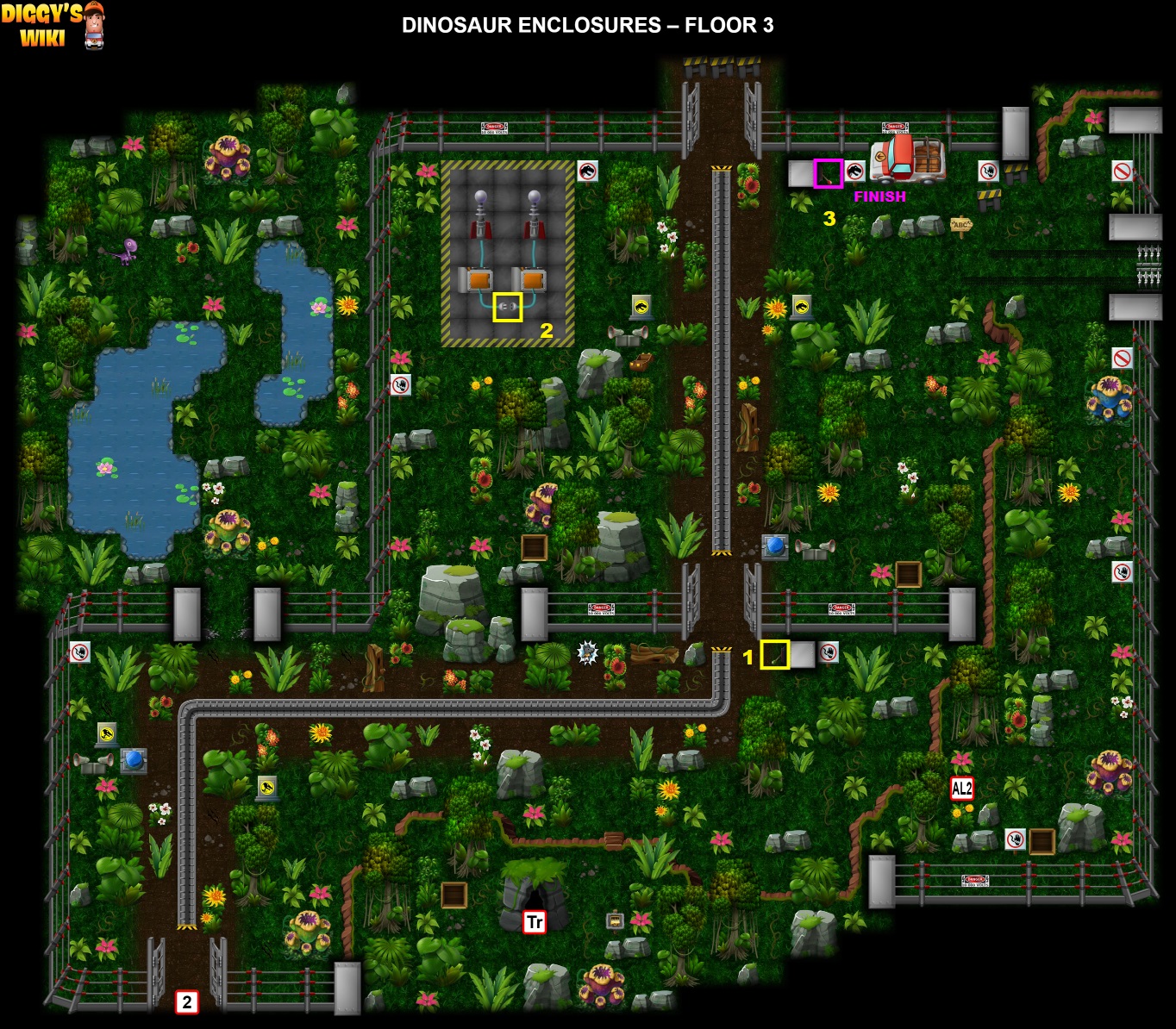 Dinosaur Enclosures Map 2